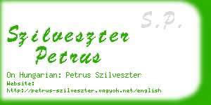 szilveszter petrus business card